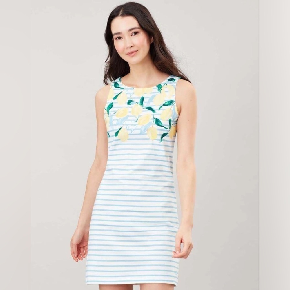 Joules‎ Riva Print Jersey Mini Dress with Lemon Border Size 6